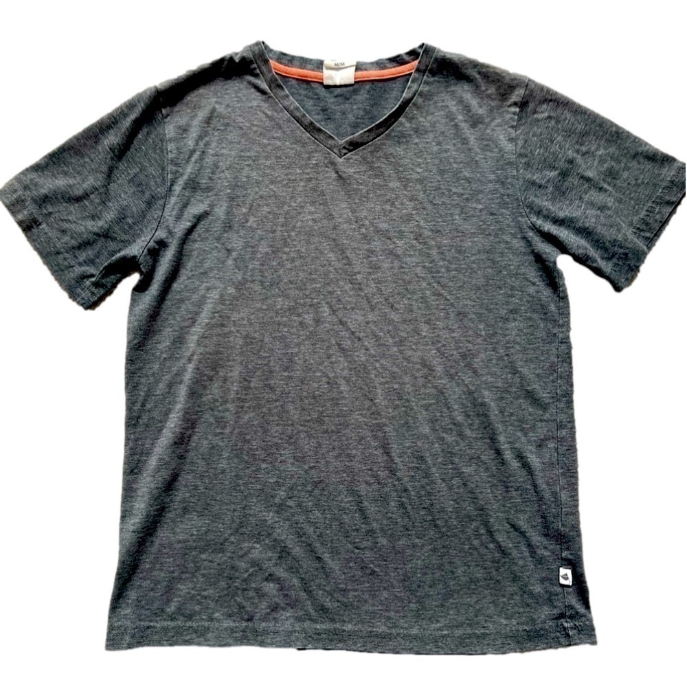 Grey v neck youth medium (12 years) minimalist short sleeved shirt, Preloved